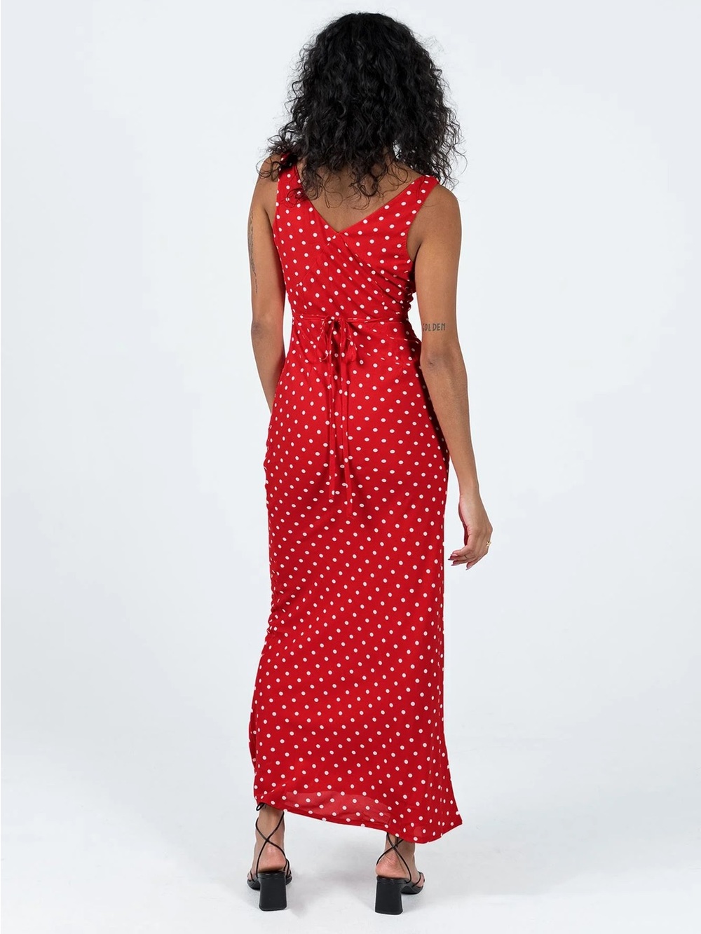Princess Polly Nellie Maxi Dress Red Polka Dot - Picture 3 of 11